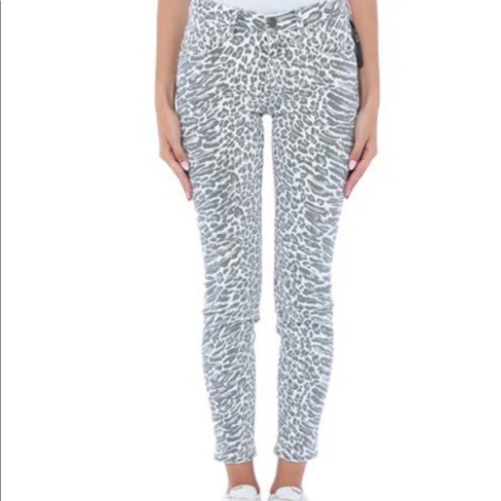 Current Elliott snow leopard skinny jeans